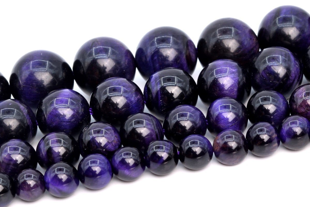 Purple Tiger Eye Beads Grade AA Round Gemstone Loose Beads 6/8/10/12MM