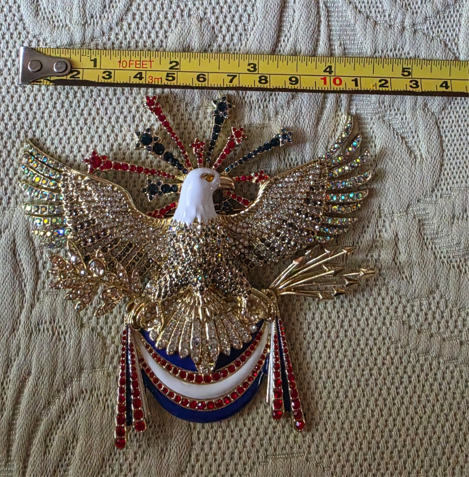 New Heidi Daus Pin Brooch American Eagle Freedom Reigns Patriotic USA 4th July