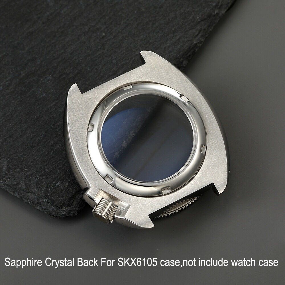 33mm Transparent Sapphire Glass Case Back Cover For Seiko SKX007 SKX009 SKX173;