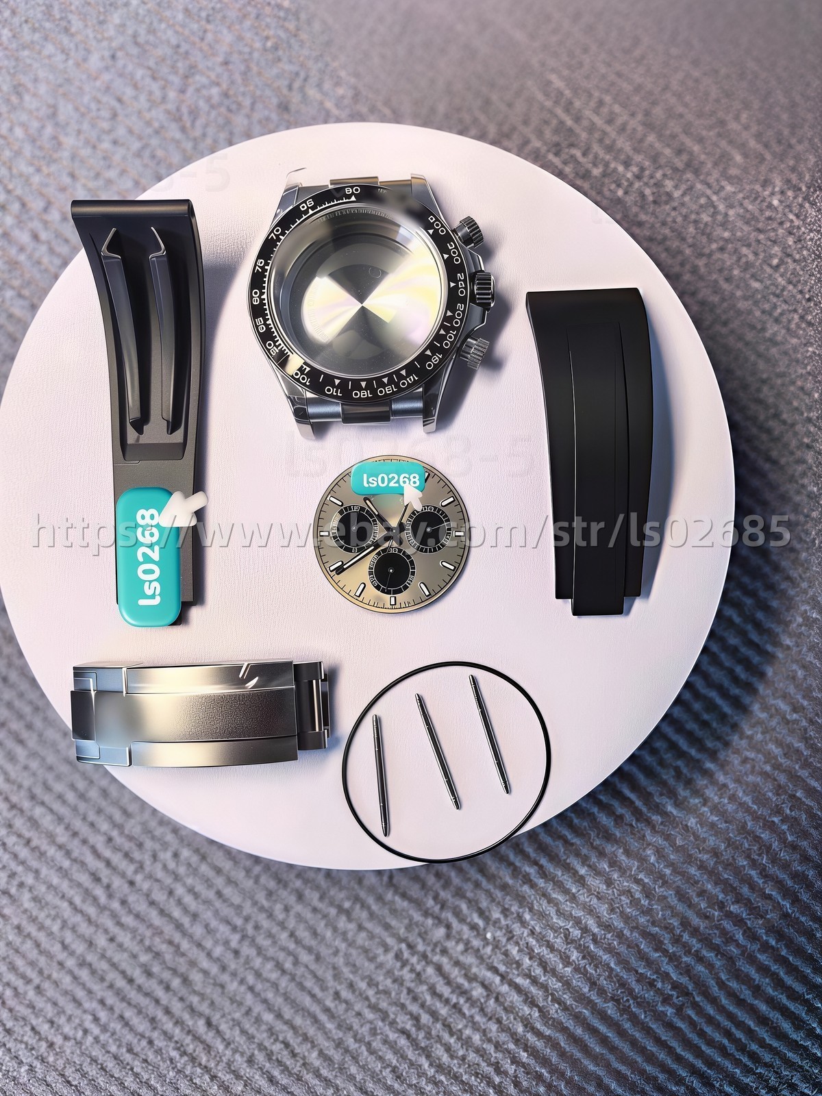 DIY SET for 40MM watch case + dial + hands +904L Strap Suitable for 4130 4131