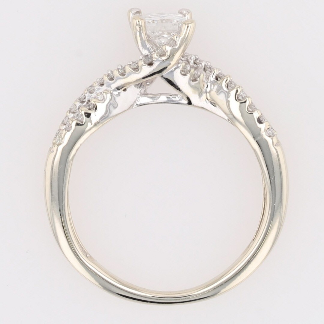 .50ctw Princess Cut Diamond w/ Accents Engagement Ring 14k White Gold Size 4.75