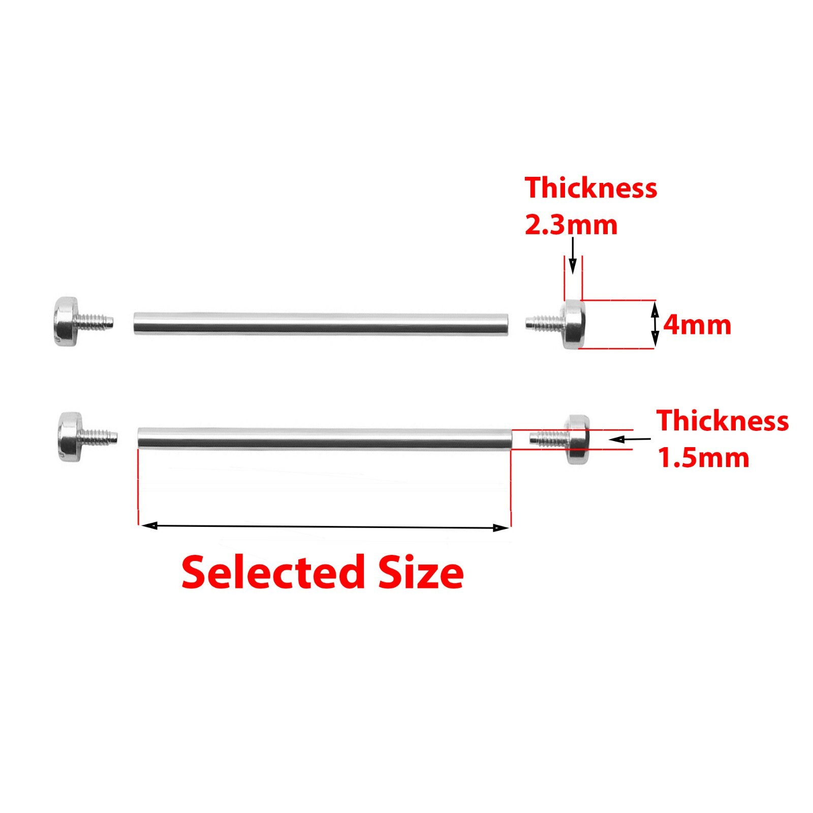 DISMAY REPLACEMENT TUBE & SCREW PIN FOR INVICTA WATCH STRAP BAND