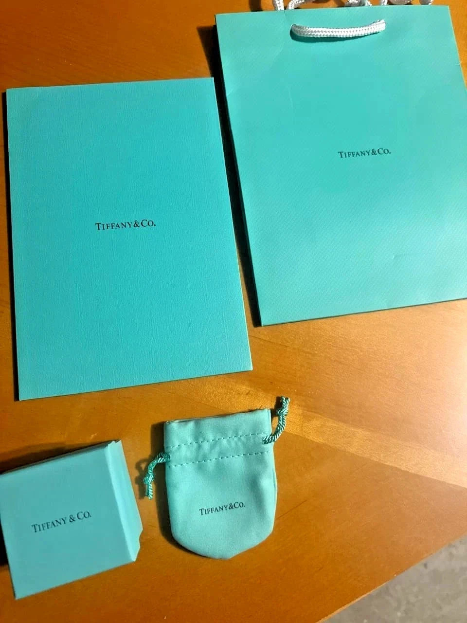 Tiffany & Co Engagement Ring Box + Outer Box + Pouch + Certificate + Folder +Bag