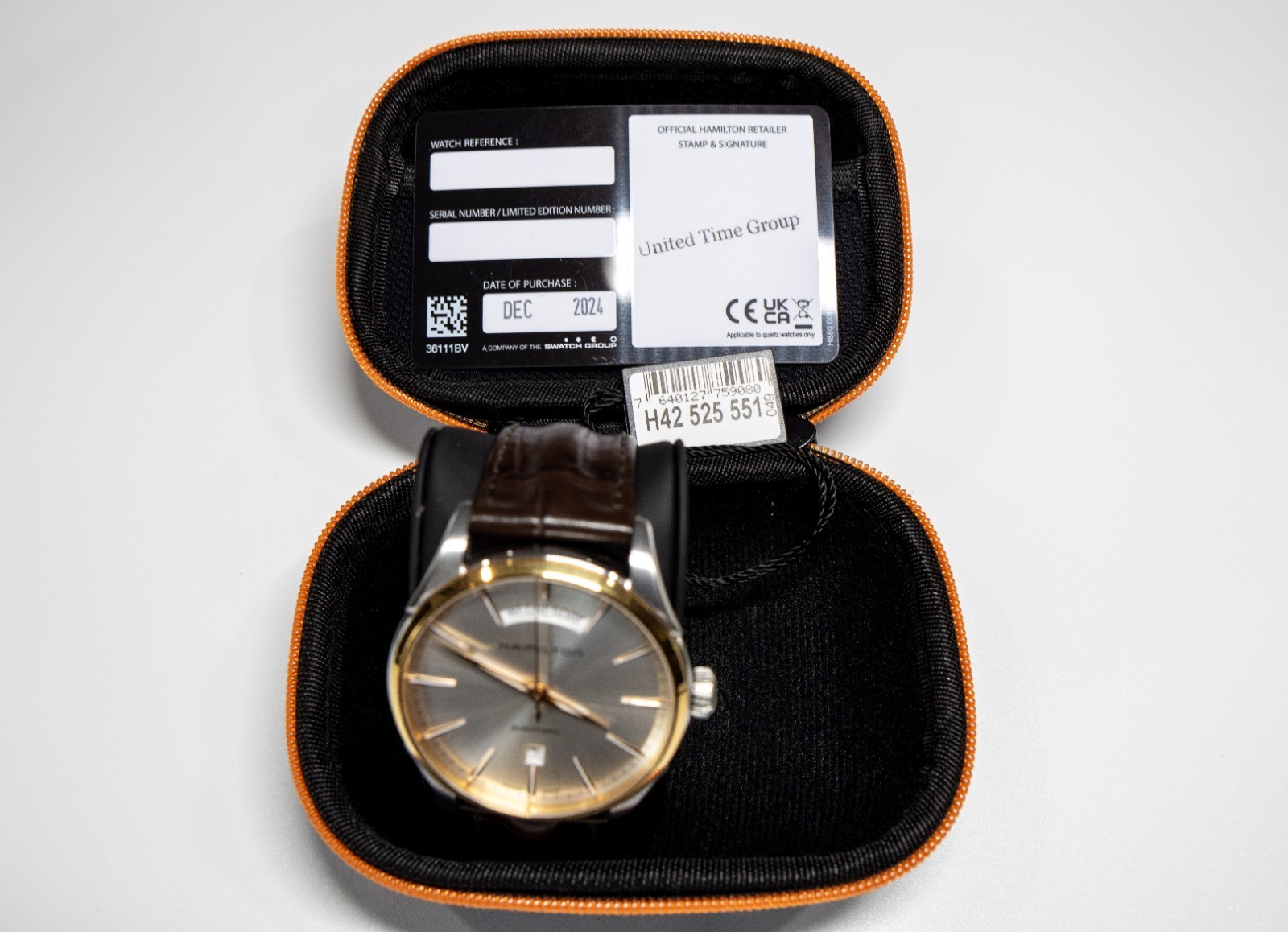 Hamilton Jazzmaster Day Date Auto H42525551 42mm Silver Dial Full Set Box & Card