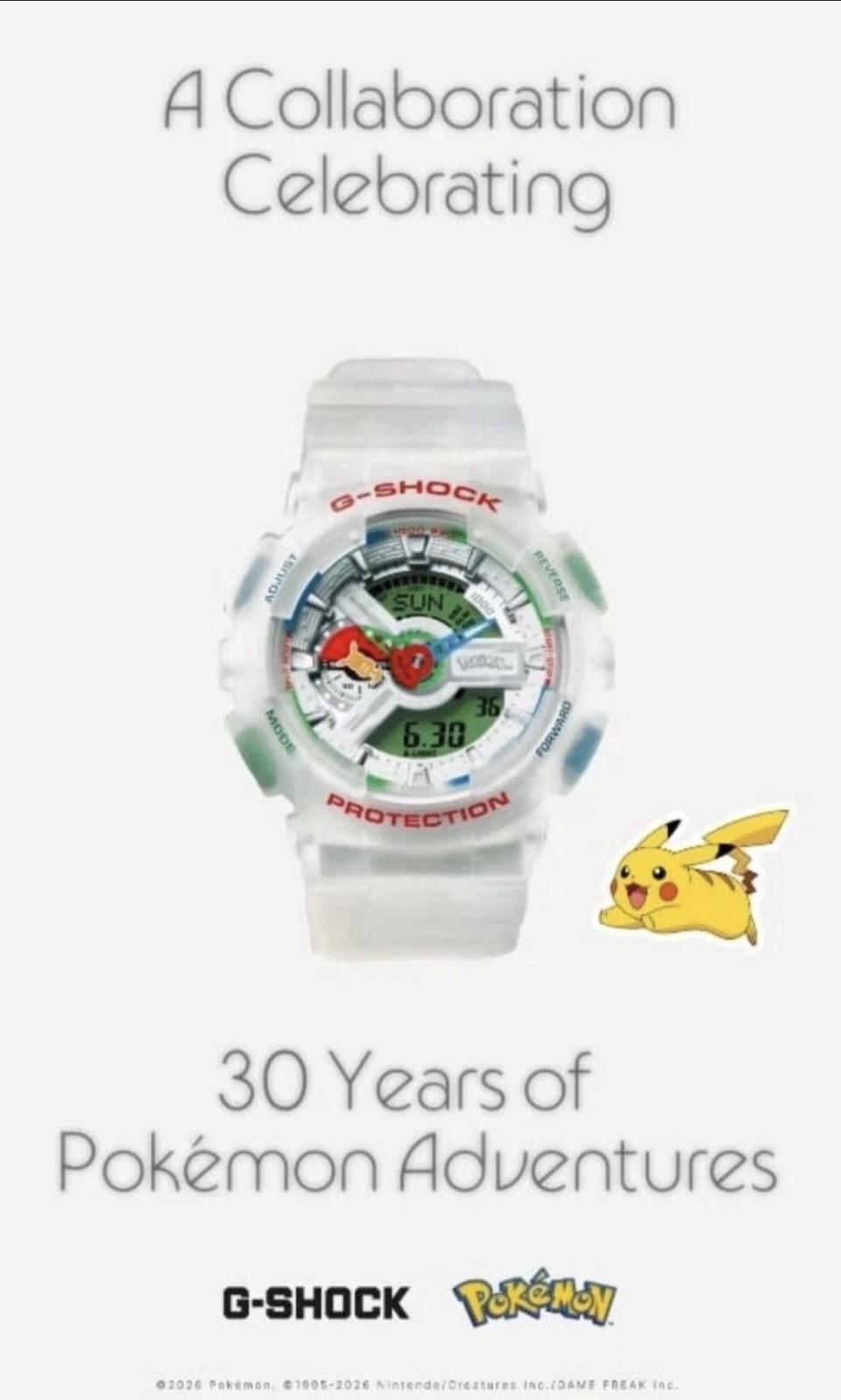 CASIO G-SHOCK Pokemon Limited 30th Anniversary ✅ PRESALE ✅7/15 [GA-110PKM-7A]