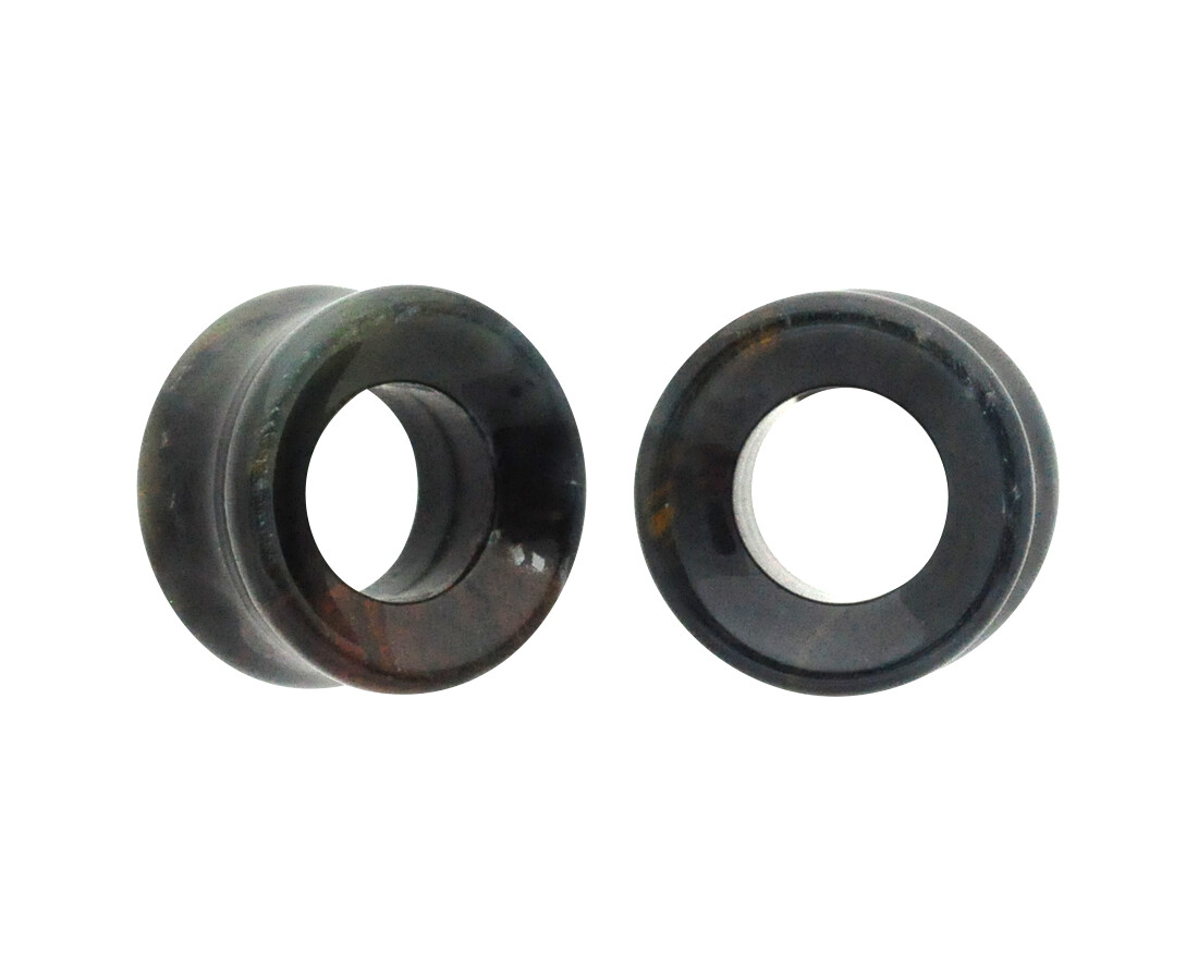 Blue Tiger Eye Stone Double Flare Concave Tunnels (STN-655) ear gauges PICK SIZE