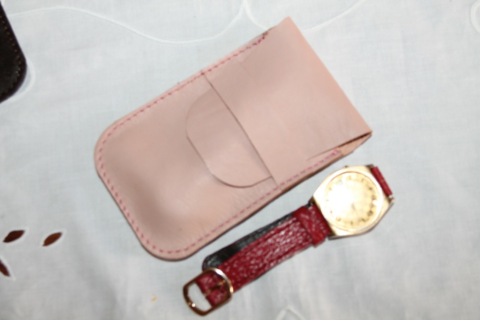 REAL LEATHER TRAVEL WATCH HOLDER Customizable Leather Watch Case
