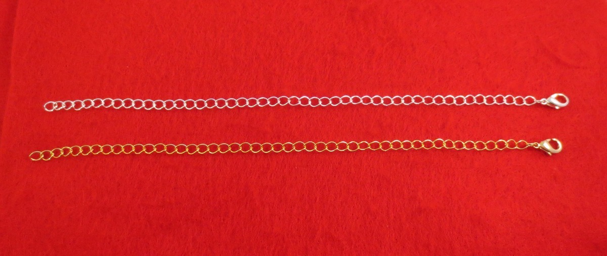 1″-12 ” 14KT GOLD & WHITE GOLD PLATED 4MM NECKLACE EXTENDER W/ LOBSTER CLAW SET