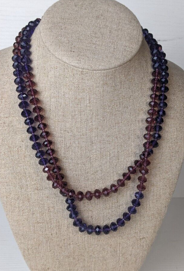 variation purple beaded necklace 40″