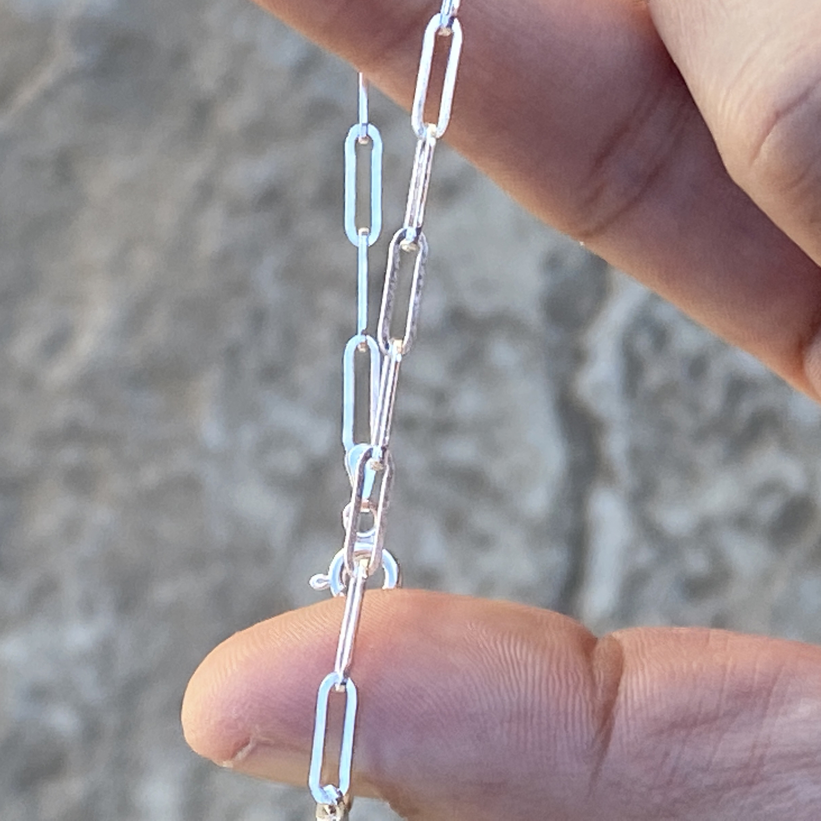 Real Solid 925 Sterling Silver Paperclip Bracelet Italy Paper Clip 6.5″-8″ 3MM