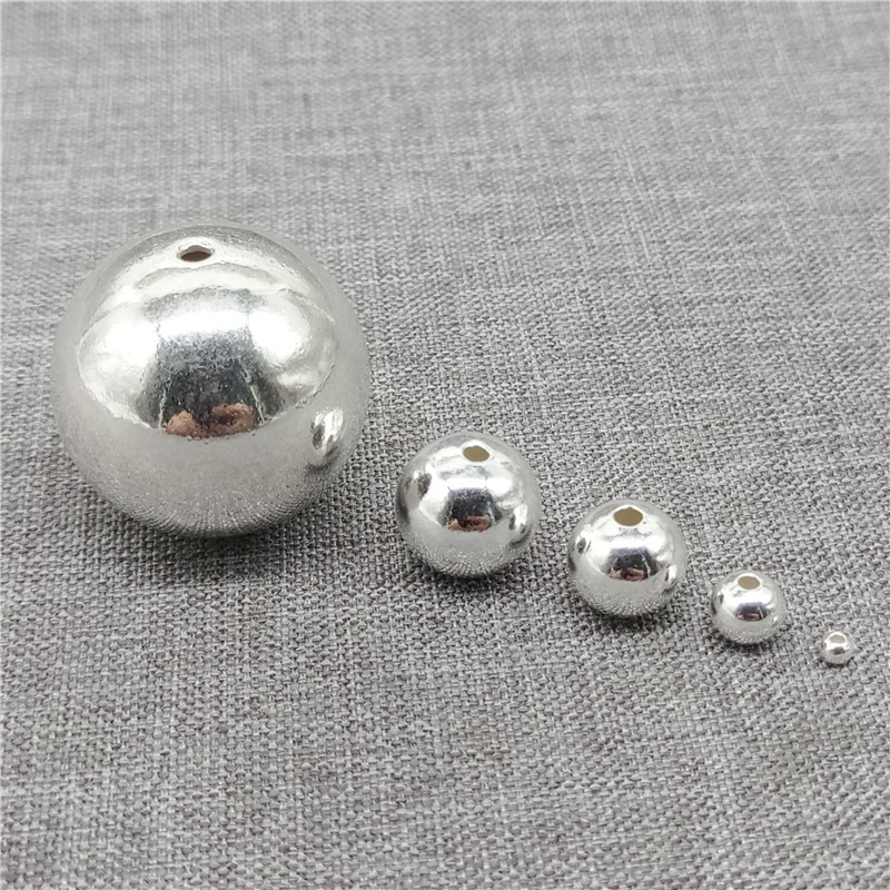 BULK 925 Sterling Silver Plain Seamless Round Ball Beads 2mm to 22mm