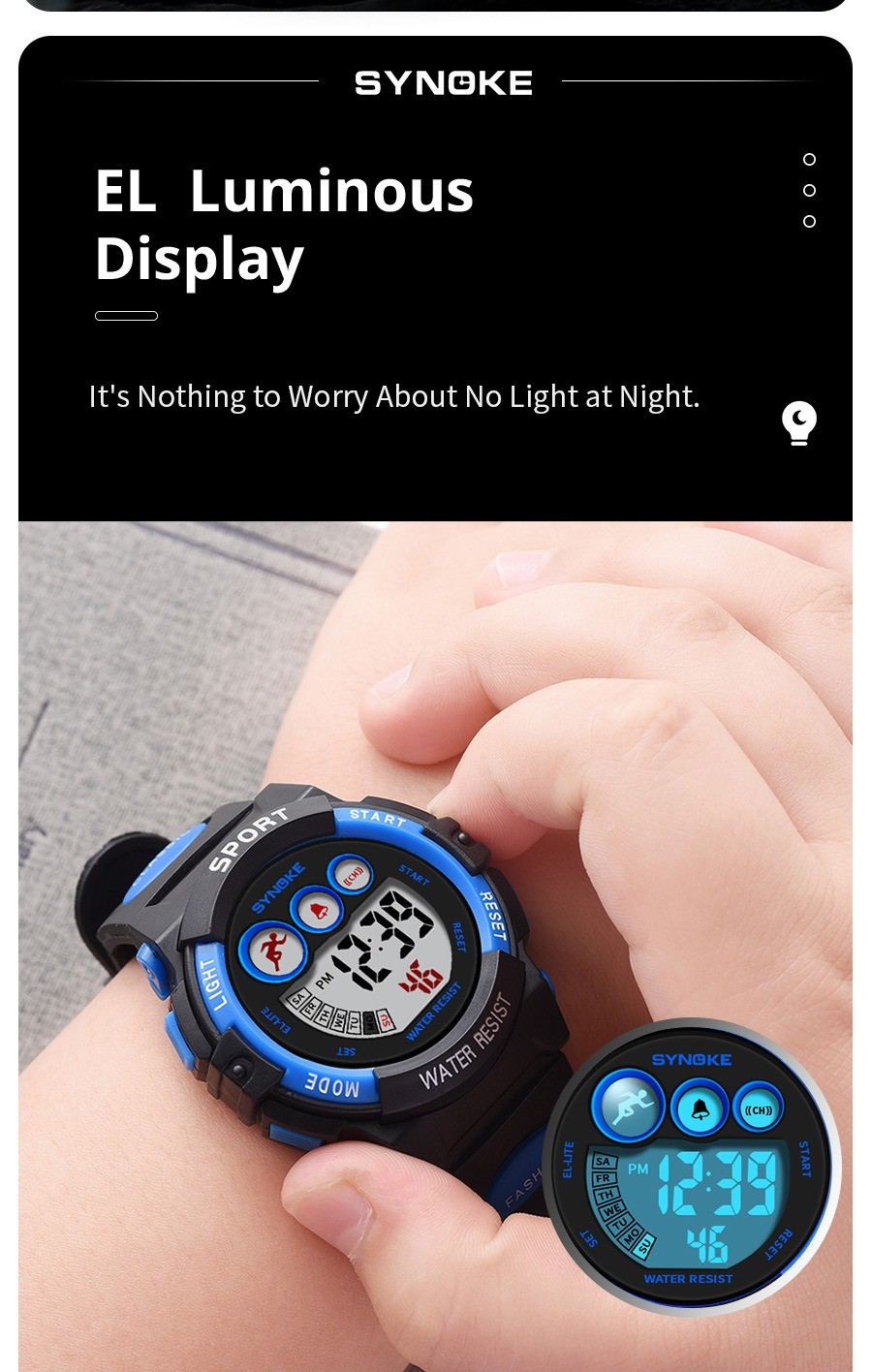 Kids Digital Electronic Watch Waterproof Children Boys Girls Sports LED Watches