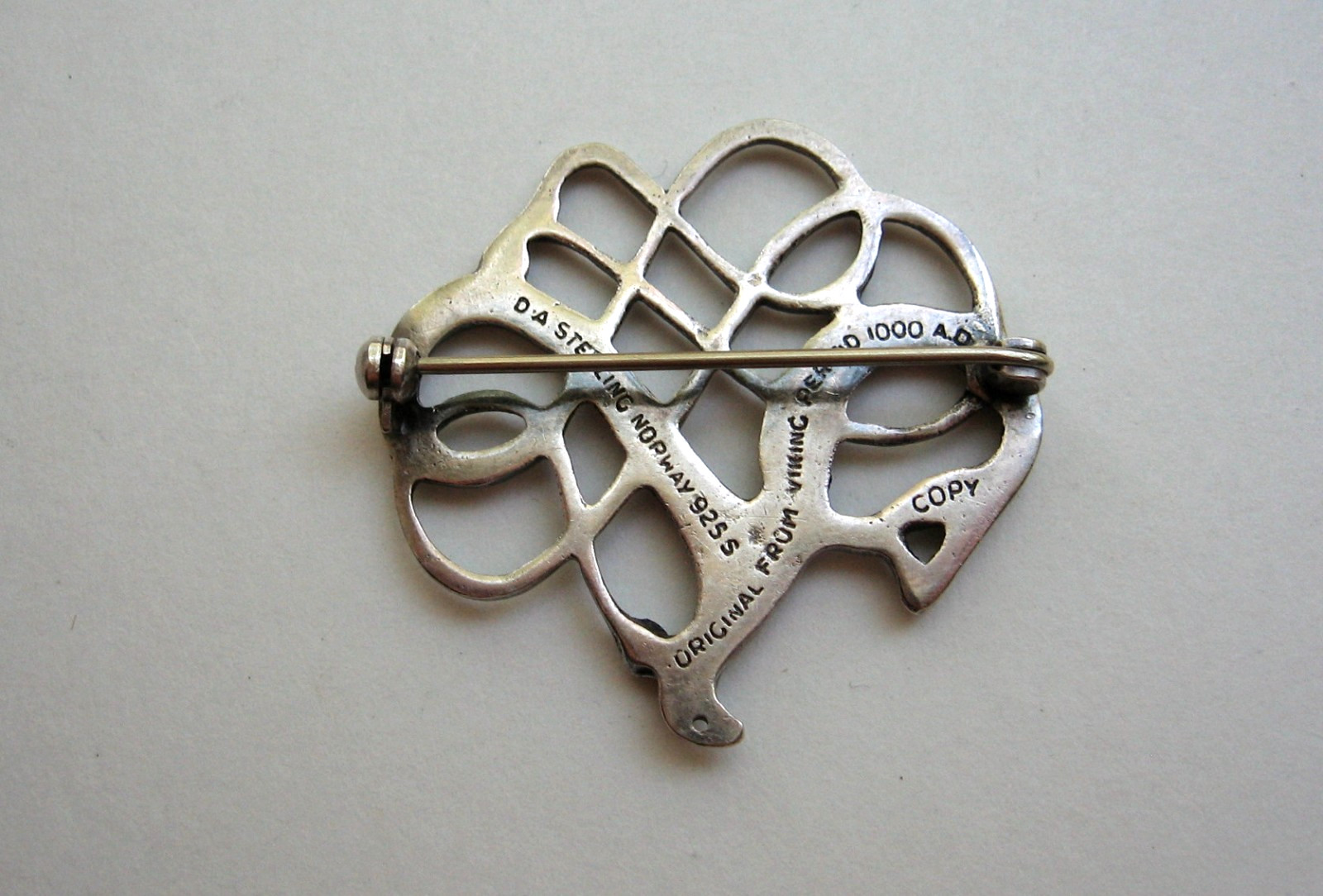 David Andersen Norway Sterling Silver Saga Series Viking Period Copy Brooch Pin