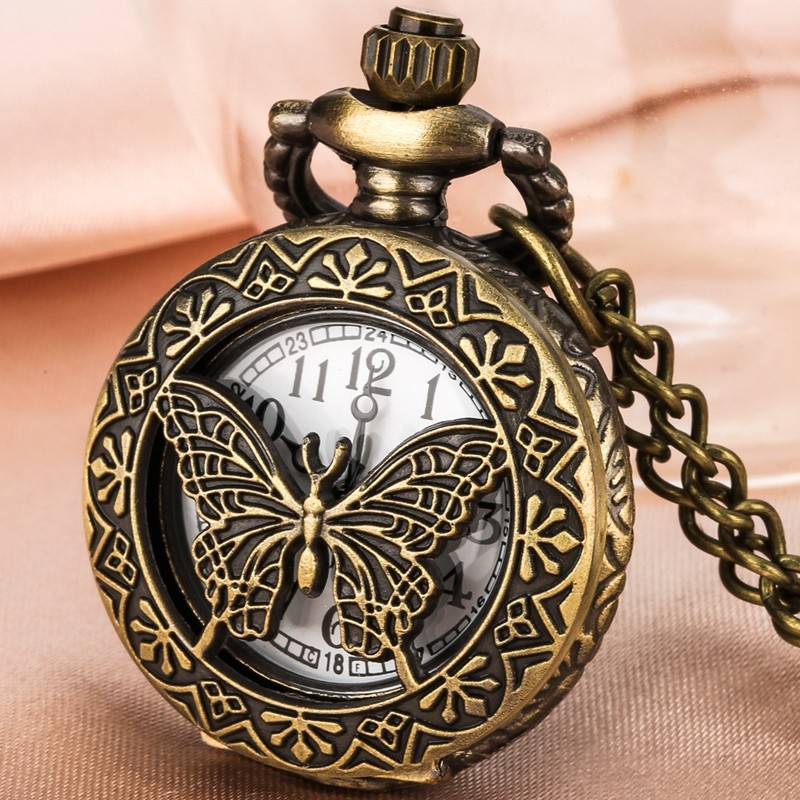 Multi-Style Mini Pocket Watch Designs Quartz Analog Vintage with Necklace Chain