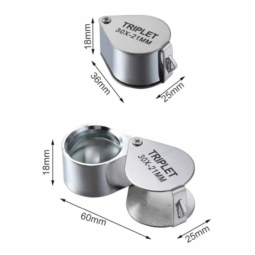 1pc 30X Pocket Loupe Magnifier Foldable Jewelry Magnifying Glass – NEW