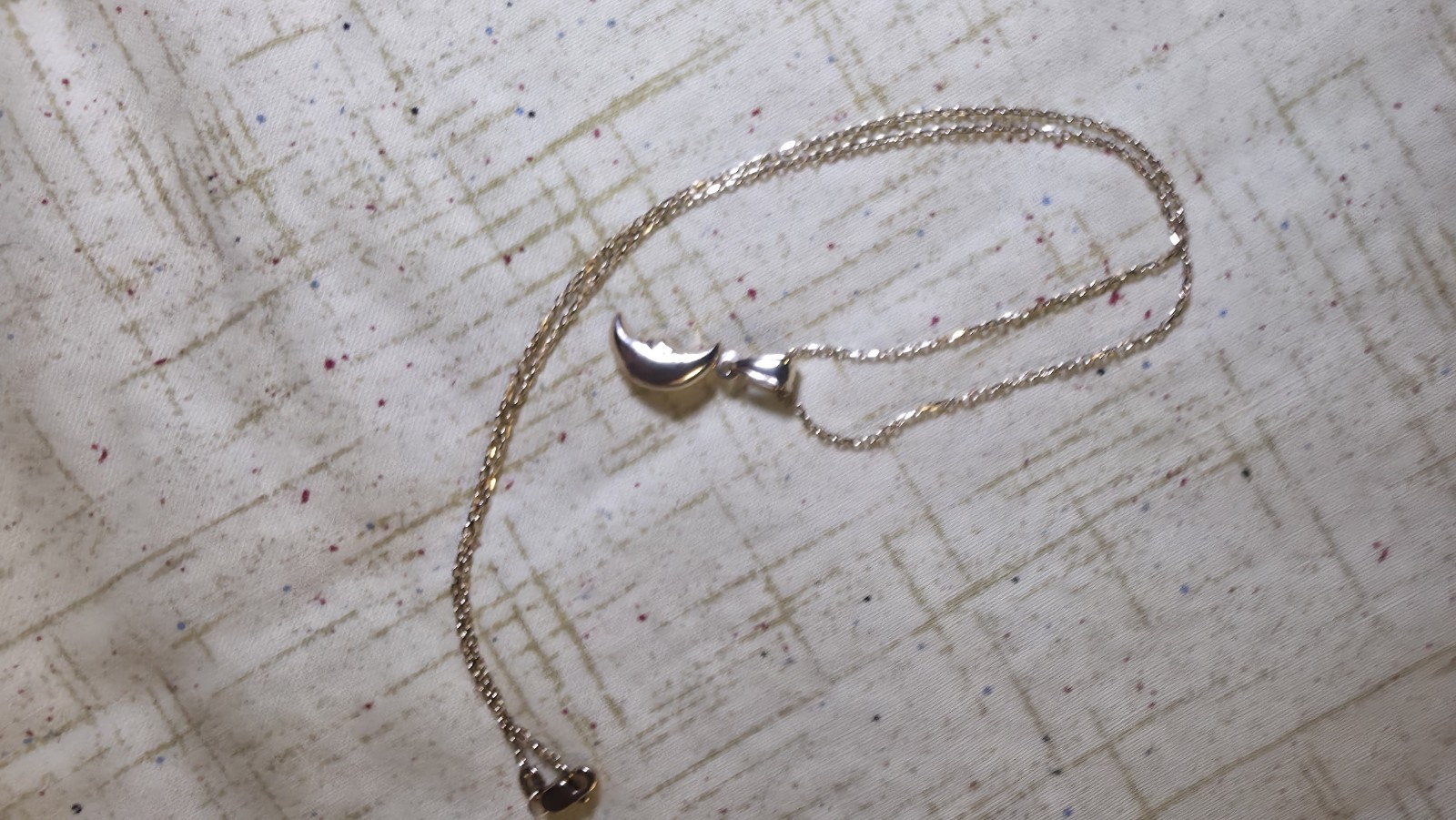 Gold Moon Charm with 16 Inch Chain 14 K Yellow Solid Gold