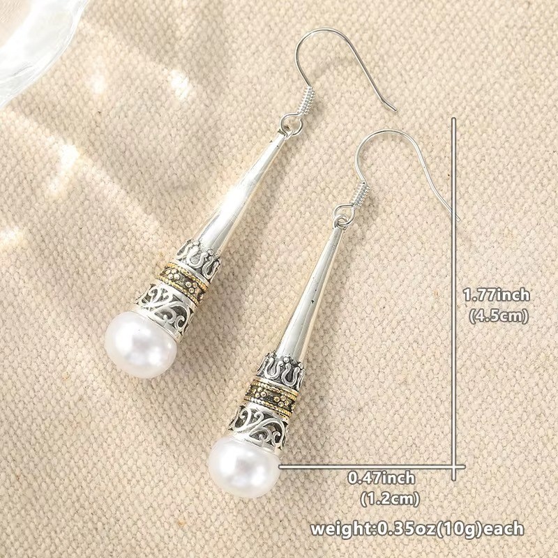 BRIGHTON BEACH Filigree Elegant Ethnic Style Draped Pendant Earrings