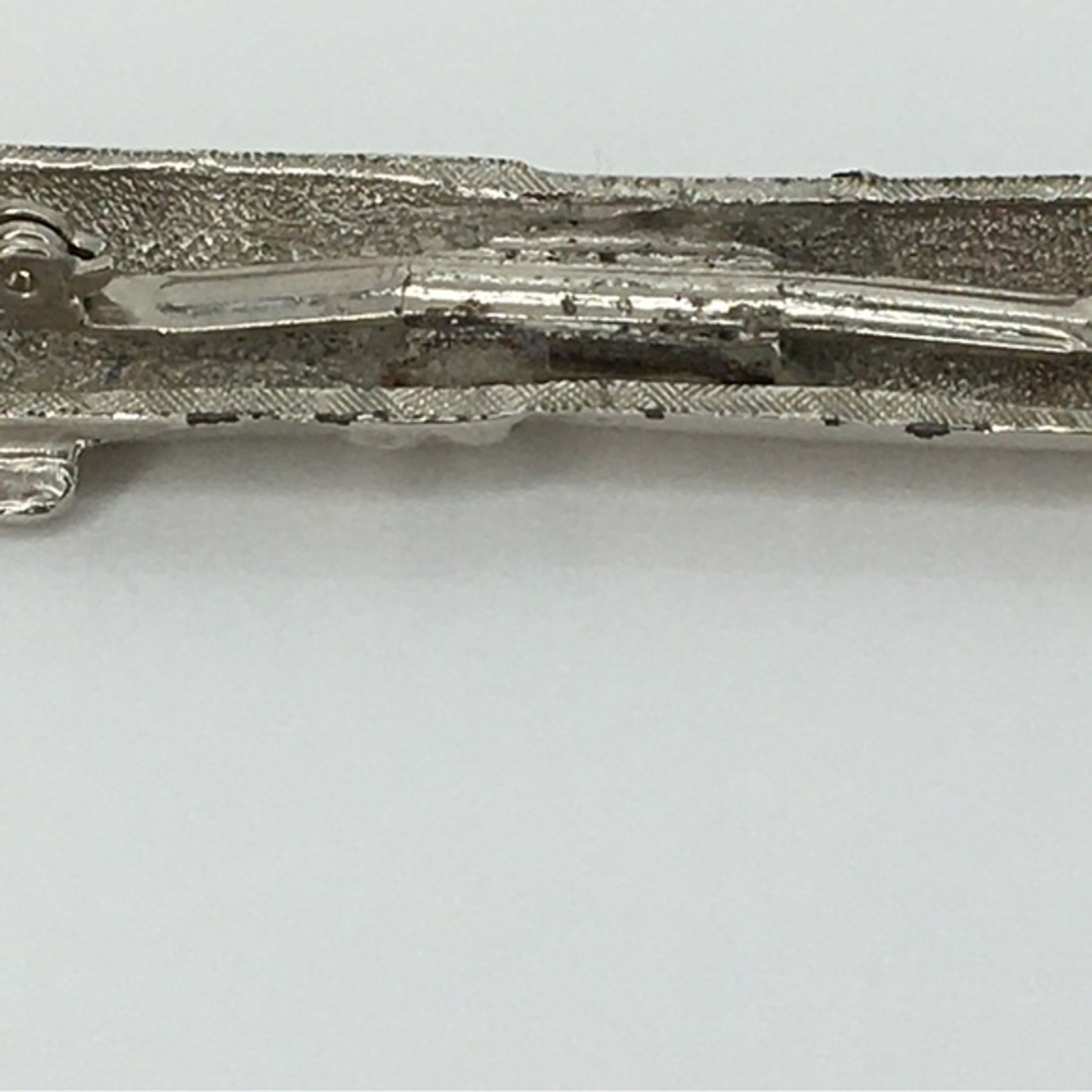 Vtg Large Sliver Tone Statement Fountain Writer Pen Brooch Pin Quirky 1980’s Art