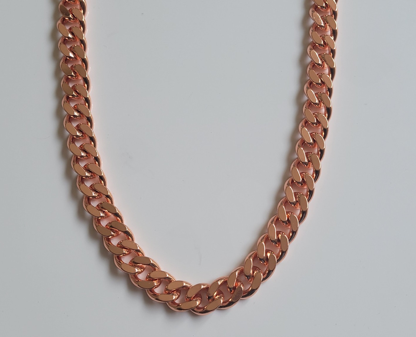 Pure Solid Copper Cuban Chain Necklace – Curb Link Rider Arthritis 24″ Necklace