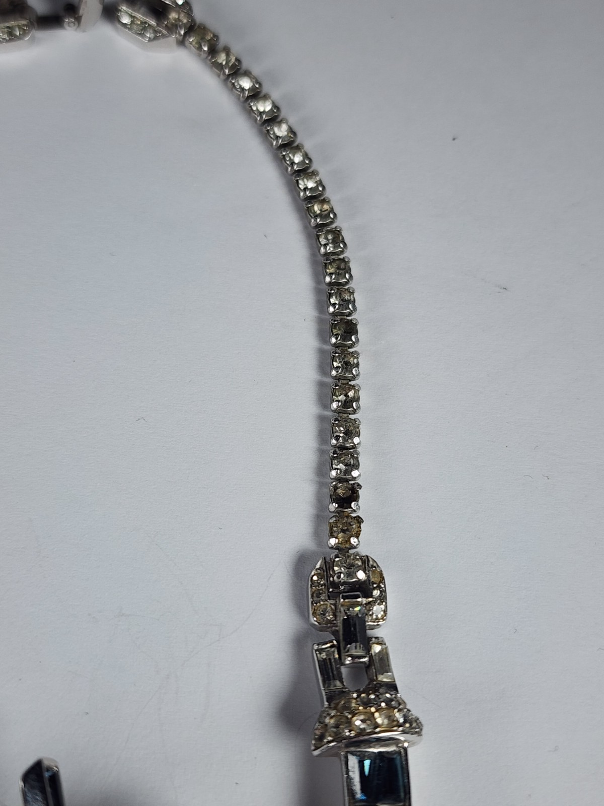 MARCEL BOUCHER SAPPHIRE BAGUETTE RHINESTONE ‘OPENING NIGHT’ POM POM NECKLACE SET