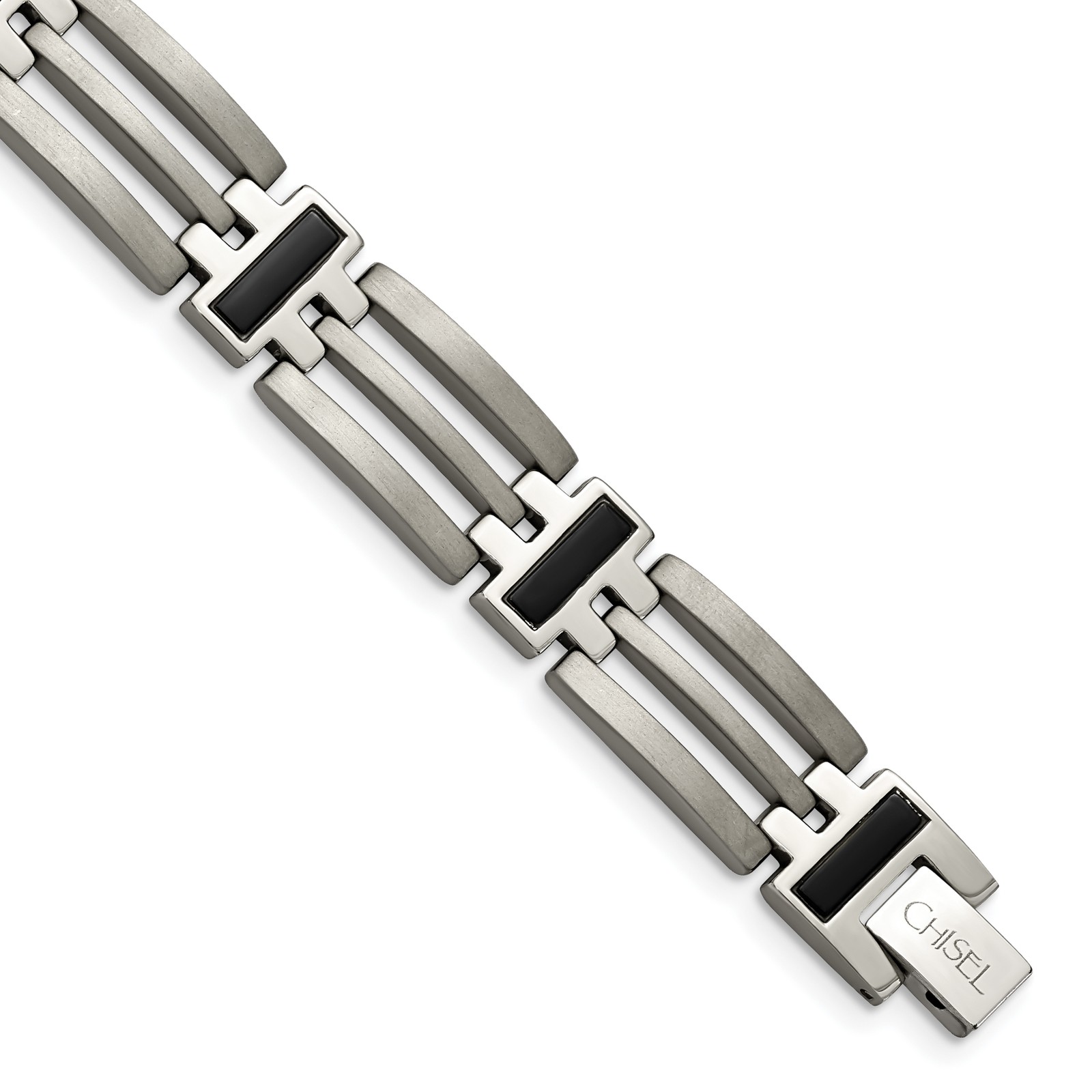 Chisel Titanium Brushed and Polished Black IP-plated 8.5 inch Bracelet TBB137
