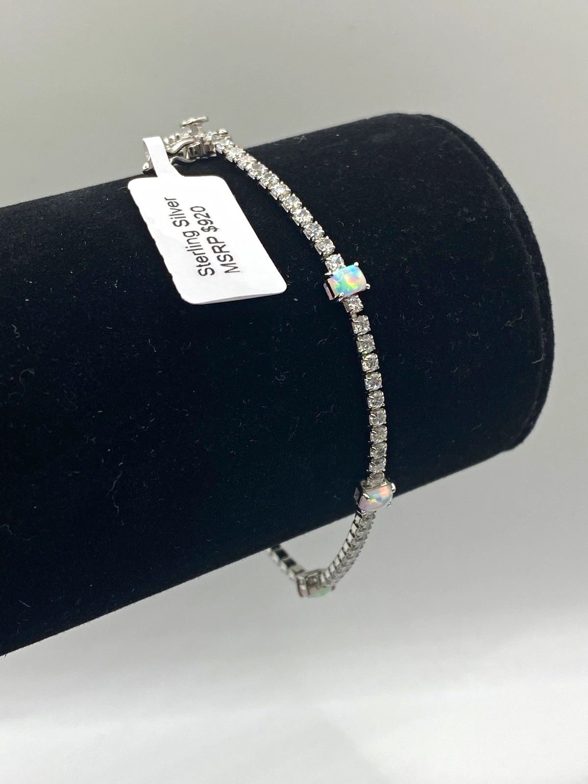 Fire Opal Tennis Bracelet 7.5” – 925 Sterling Silver,Anniversary / Birthday gift