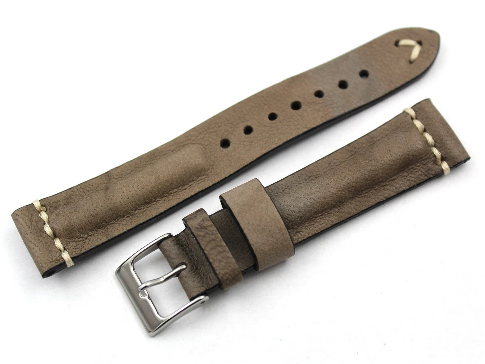 Grey/Tortora Leather Strap 18/16mm Handmade High Quality Accessories New