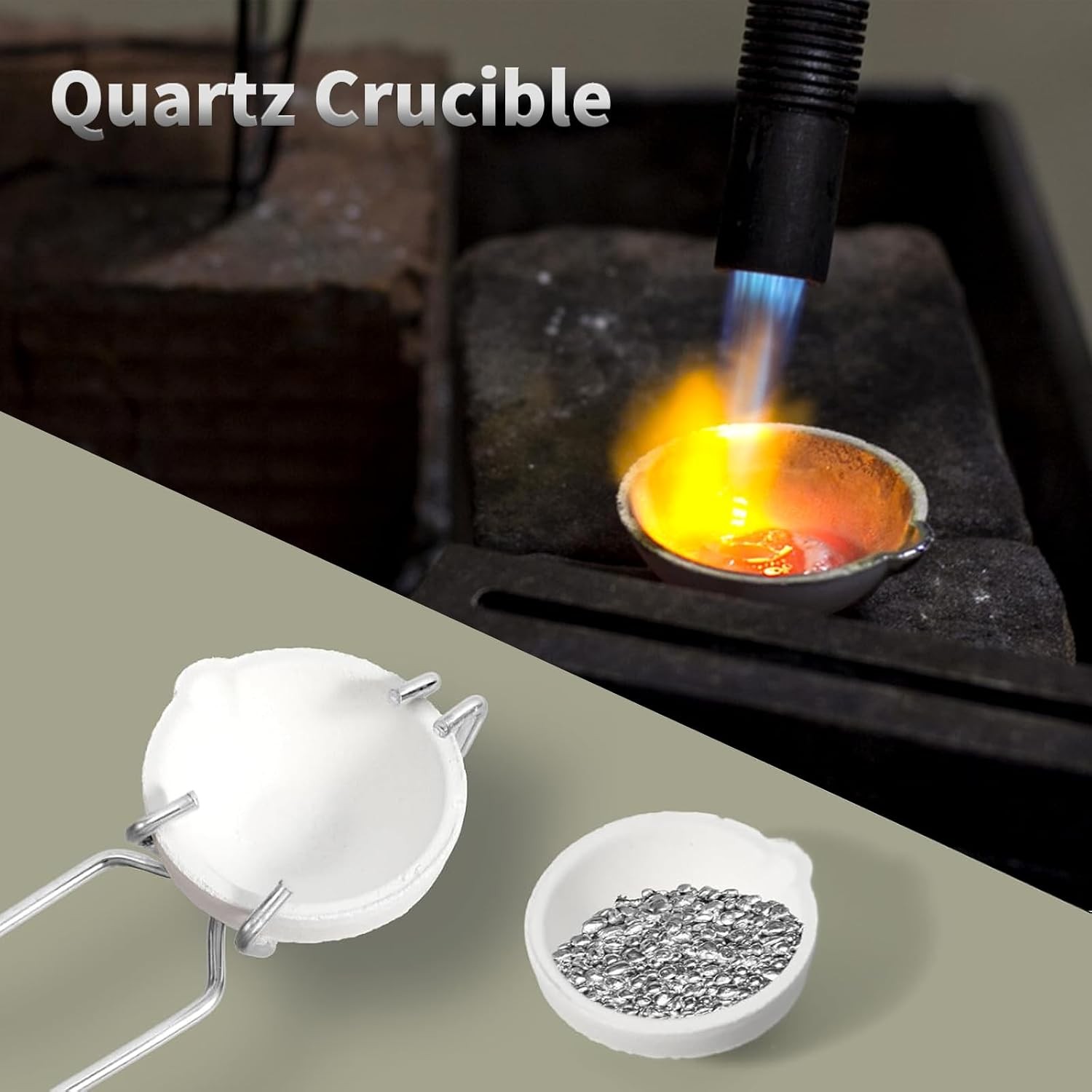 Graphite Metal Melting Casting Kit 7pc 5-in-1 Graphite Ingot Mold & Quartz