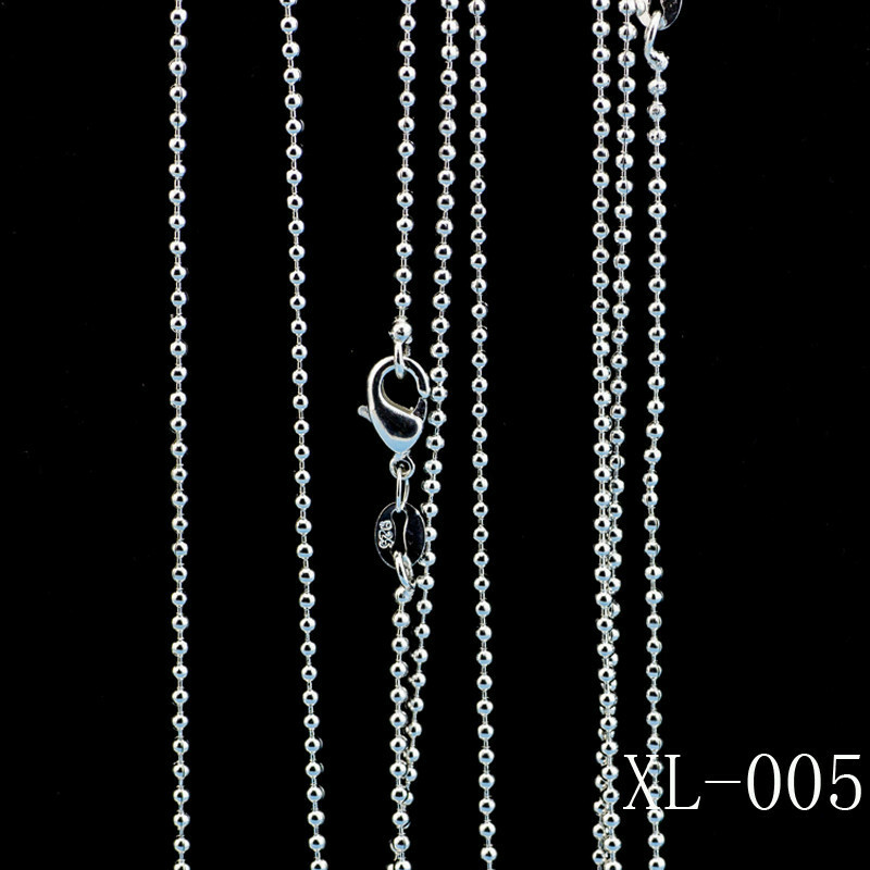 5pcs 24inch 1mm Width 925 Silver Bead Chain Necklace Fashion Jewelry Gift