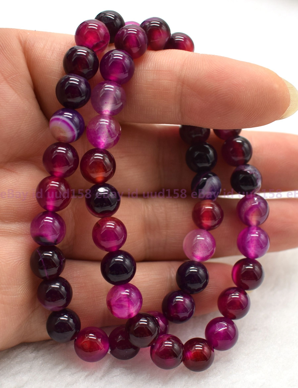 Natural 2 Pcs 8mm Multicolor Gemstone Round Beads Stretch Bracelet 7.5″ AAA