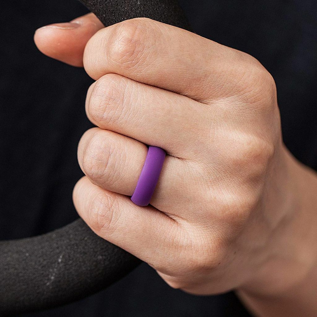 10X Women’s Silicone Wedding Ring Thin Durable Stackable Comfortable Rubber Band