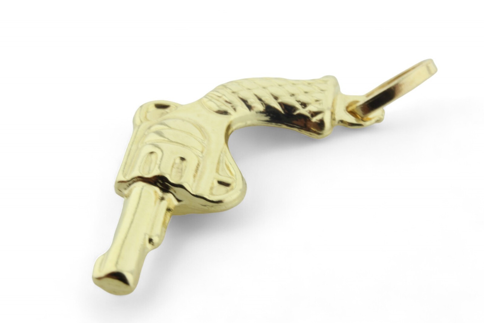 PISTOL SHAPED GIFT PENDANT ALL 18KT GOLD. 750/1000 GOLD 18kt.