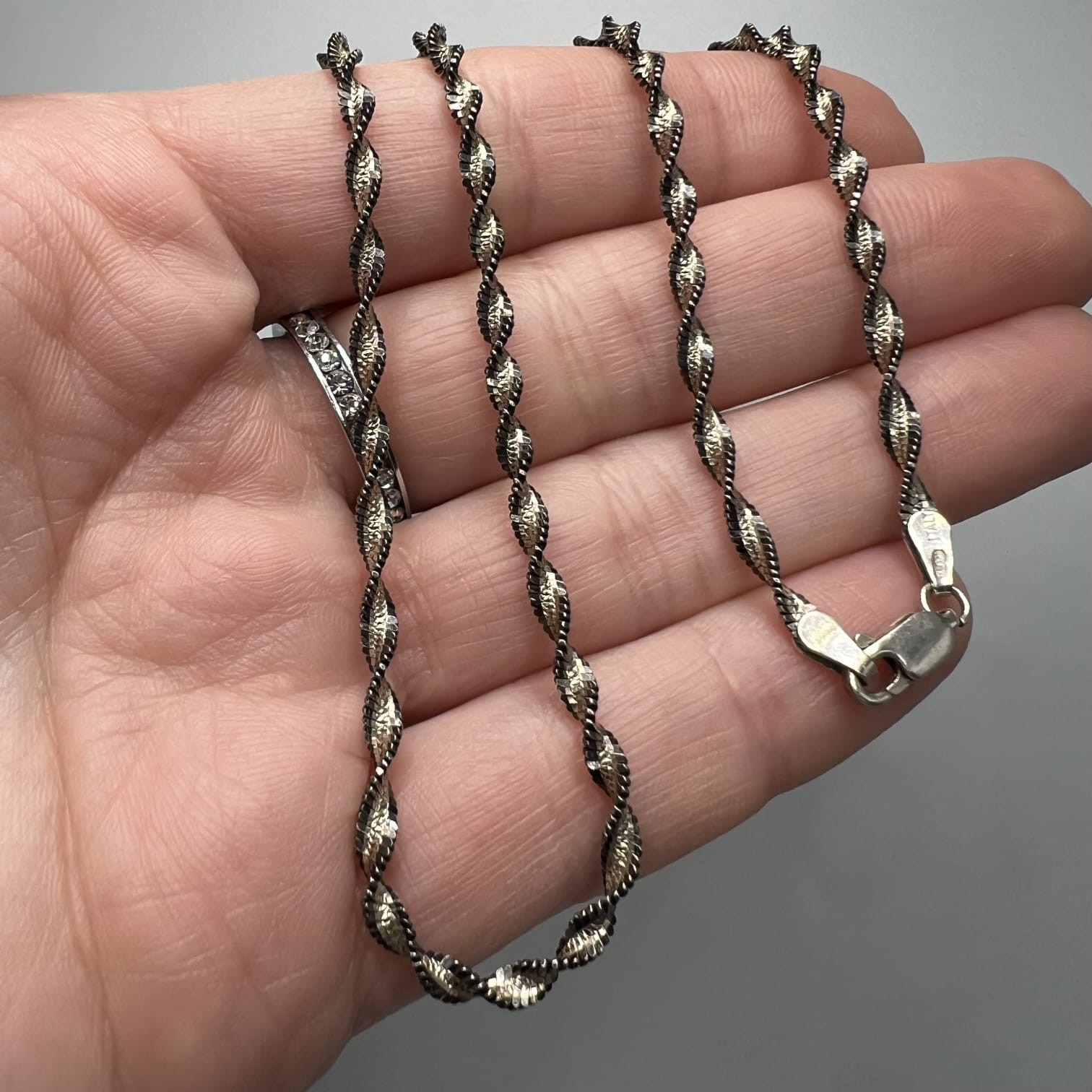 Vintage Sterling Silver 925 Ropen Necklace Chain Jewelry Signed