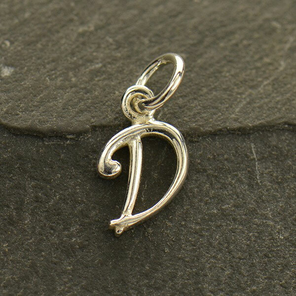 Sterling Silver 0.925 Initial Letter Script Alphabet Necklace Pendant Charm A-Z