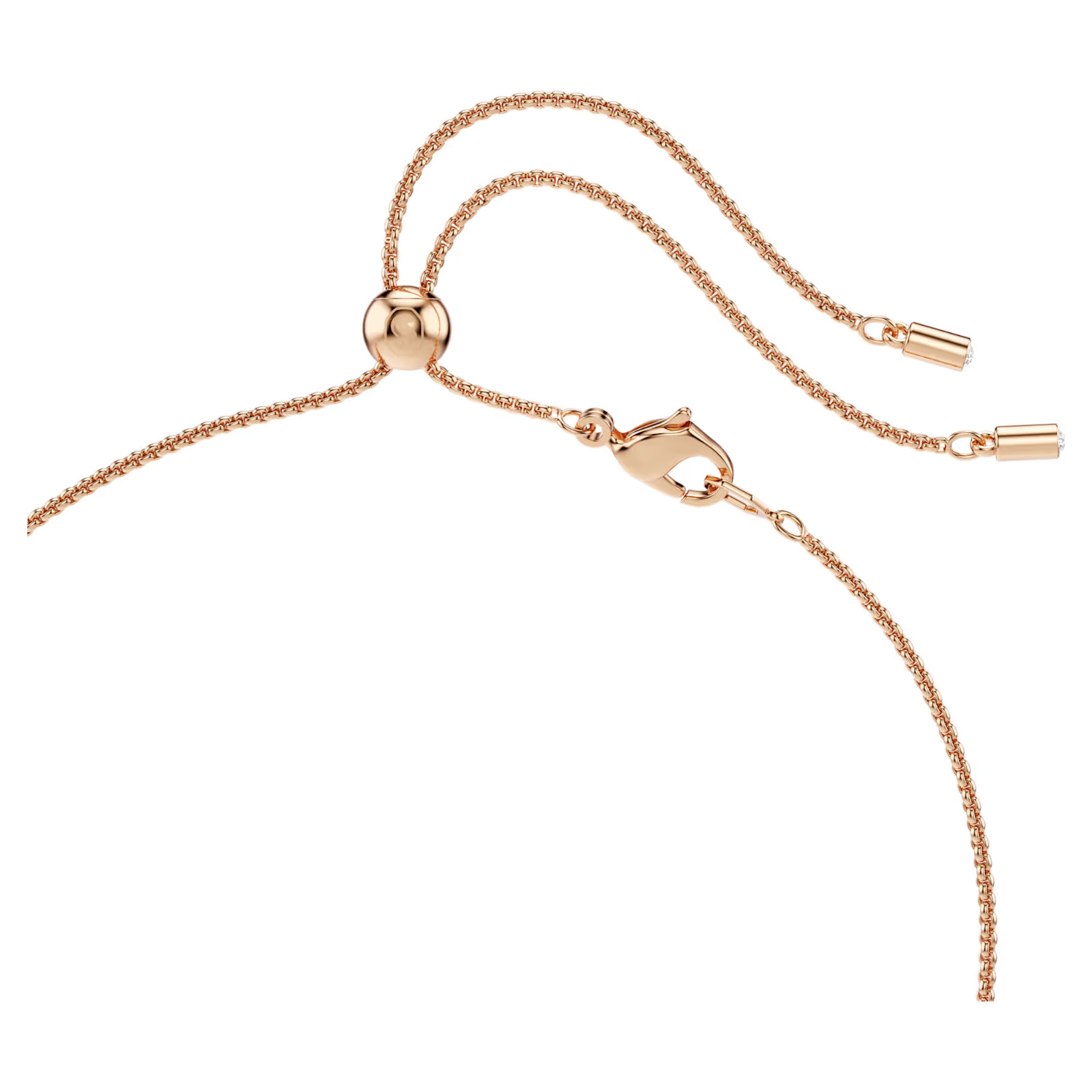 Constella White Rose Gold Pendant Necklace Round Cut Crystal Pearl New