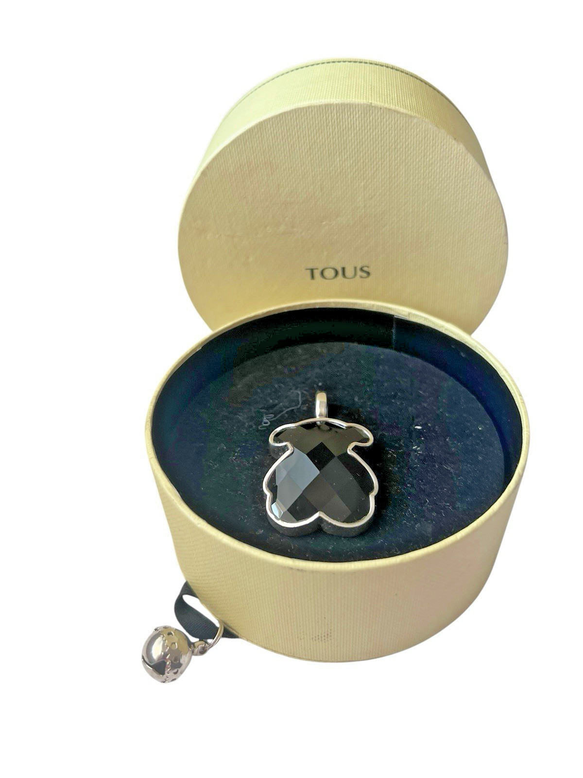 TOUS Sterling Silver Black Onyx Bear Pendant 925 Original Box