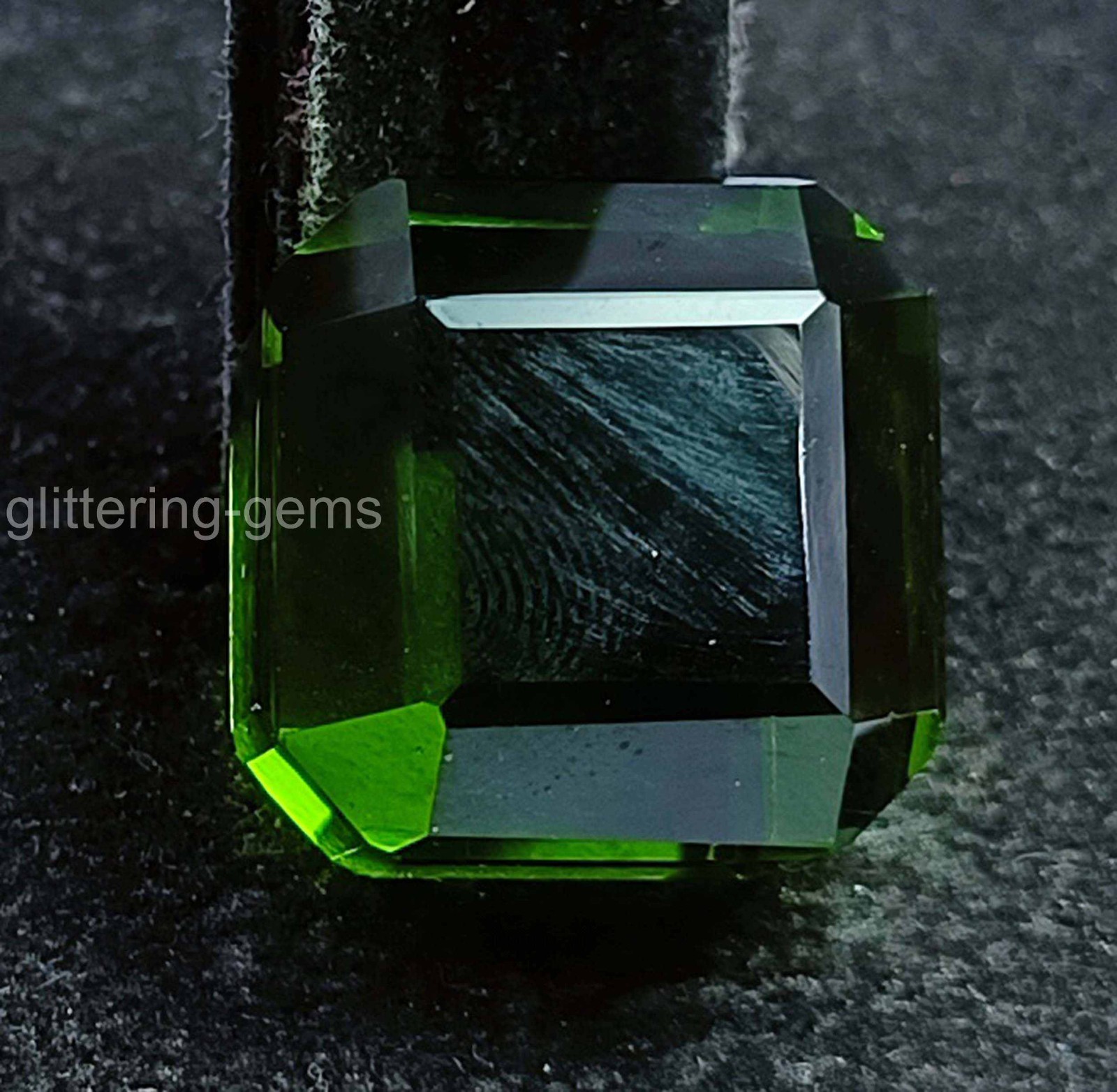 Natural Pakistani Green Peridot 39.10 Ct Cube Cut IGL Certified Loose Gem 5DOG