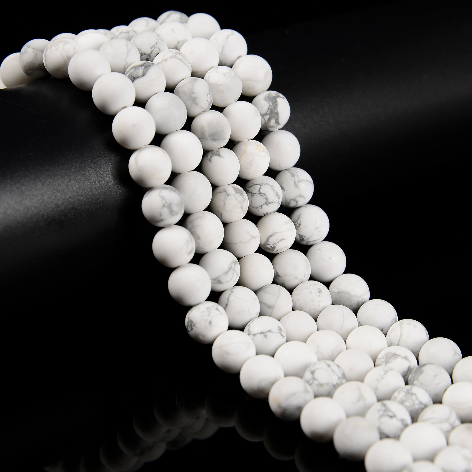 Natural White Howlite Matte Round Beads 4mm 6mm 8mm 10mm 12mm 15.5″ Strand