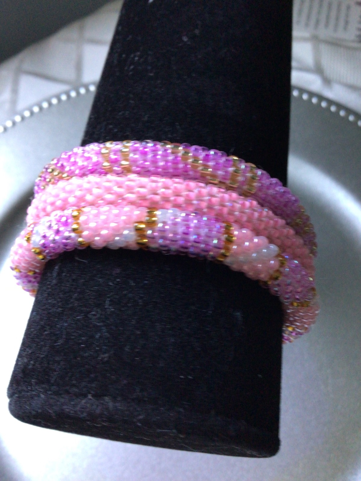 PINK & VIOLET 7″ ROLL ON SASHKA BRACELETS, 3 PCS