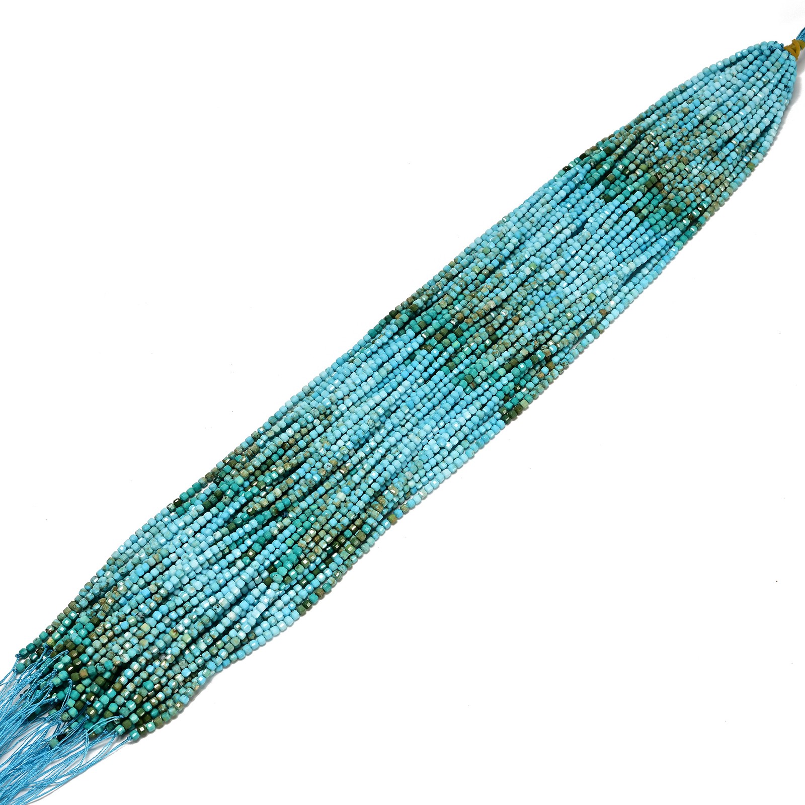 Gradient Turquoise Faceted Cube Beads Size 3mm 4mm 15.5” Strand