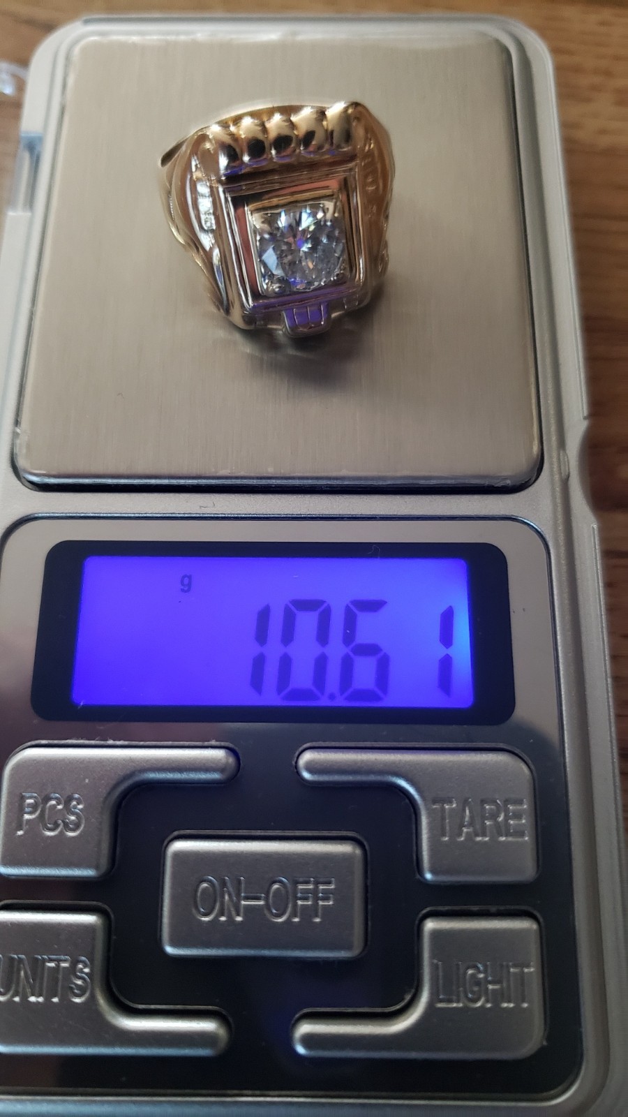 Men’s 10 Karat Gold Gothic Ring With Approx. 1.22CT Genuine Round Diamond