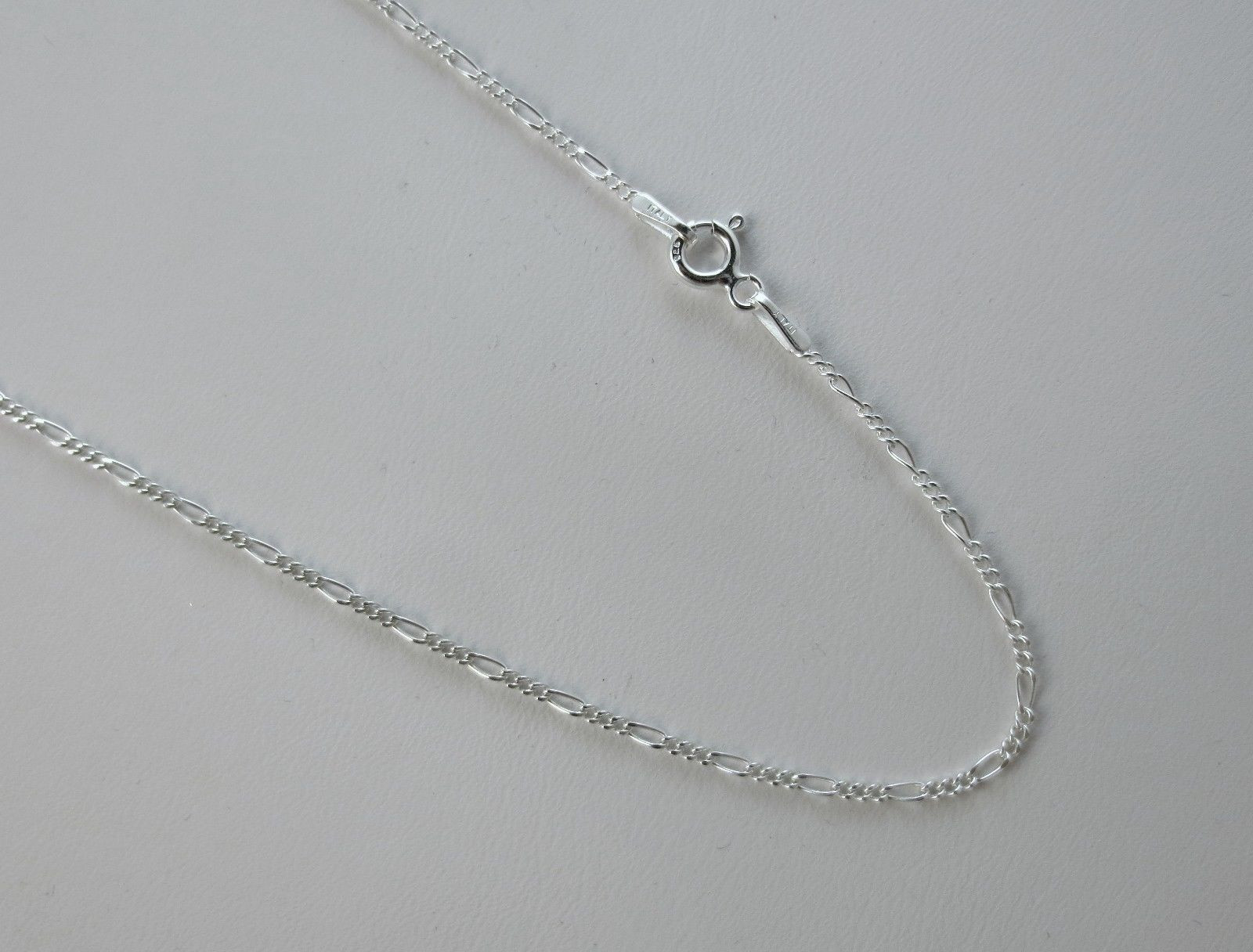 16,18,20,22,24,30 inch. Thin 1mm Sterling Silver Figaro Chain. Pure .925 Italian