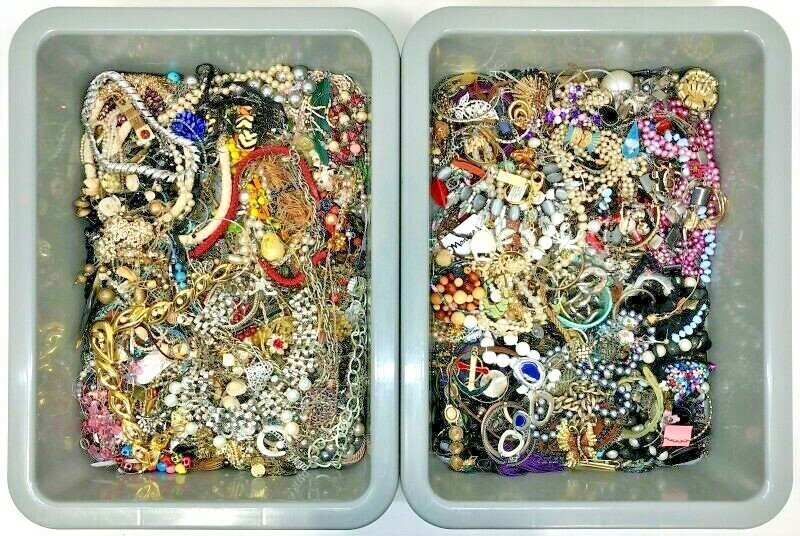 10 Lbs Pound Unsorted Tangled Jewelry Vintage Modern Lot Wear Junk TREASURE HUNT