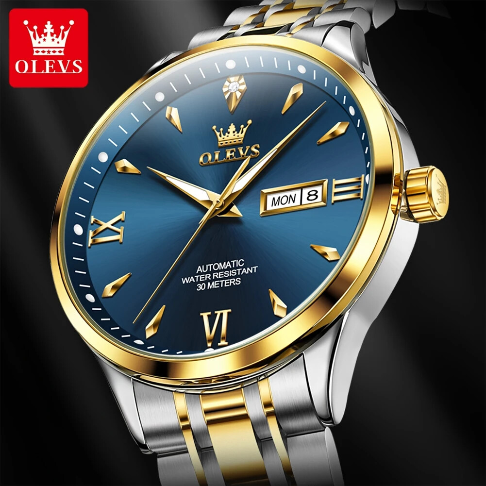 OLEVS Waterproof Luminous Diamond Dial Automatic Mechanical Business Watch Men’s