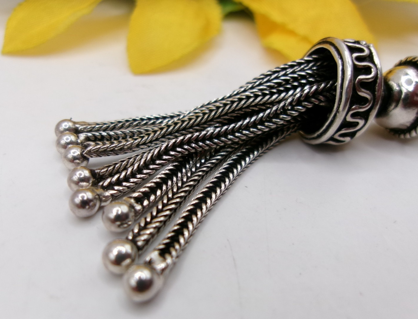 Vintage Designer Style Sterling Silver Tassel Pendant Unknown Maker