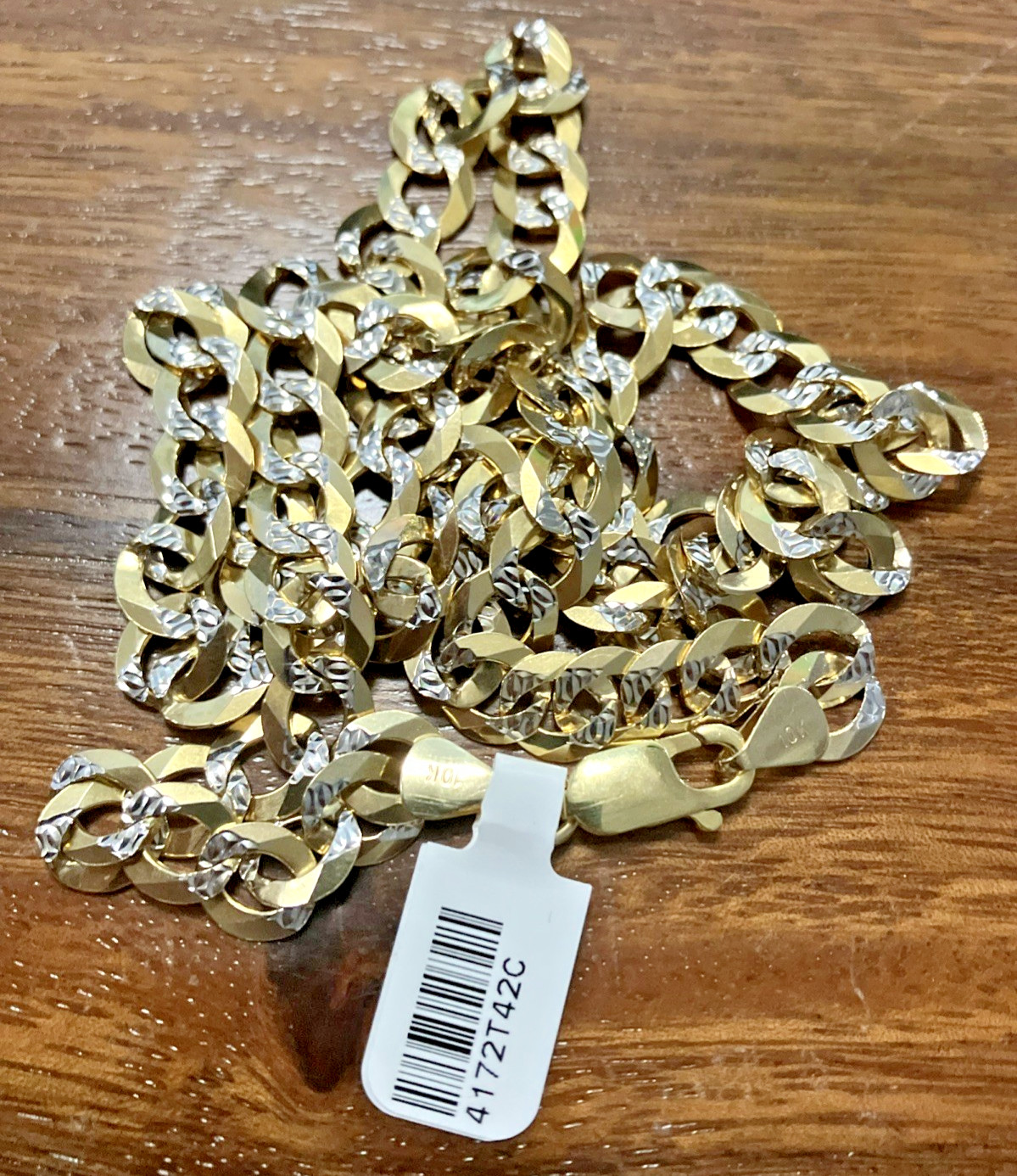 10kt Real Solid Gold Curb Link Chain 41.5grams 8.7mm 28.5” GMI New w/ Retail Tag