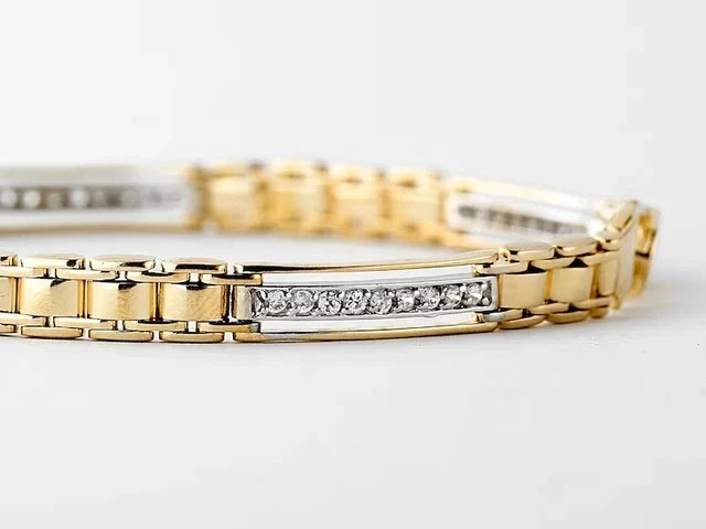 3Ct Round Cut Lab Created Diamond Men’s Unique Bracelet In 14K Two Gold Plated