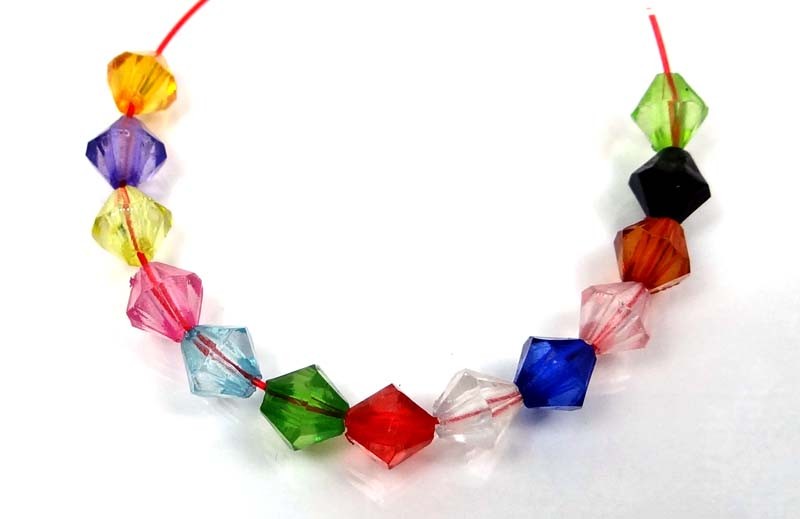 6mm Mixed Color Lucite Bicone Transparent Acrylic Beads spacer (100 pcs)