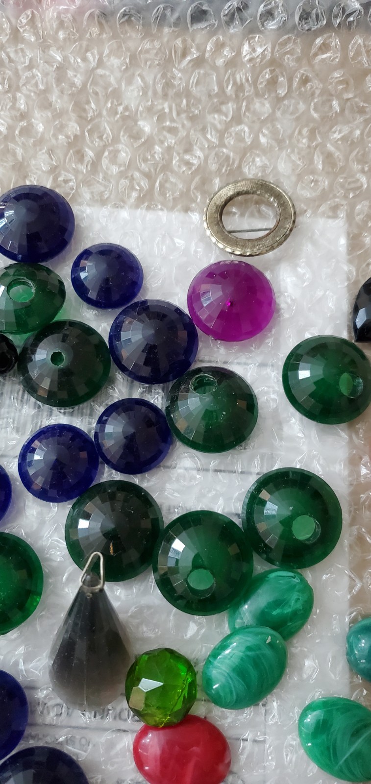 Vintage 1950s Transparent Lucite Cabachons Purple Forest Green Midnight Blue +