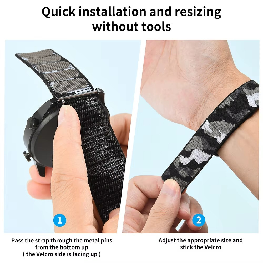 Hook Loop 22mm 26mm Nylon Strap For Garmin Fenix 7 7X 6X Pro 5X/Epix Pro Enduro
